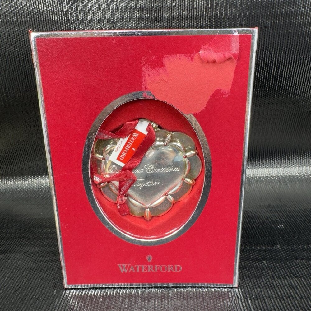 Waterford Our First Christmas Together Ornament Silver Tone Metal New Box